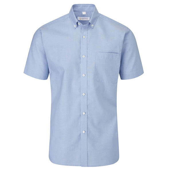 Blue Short Sleeved Oxford Shirt - Ilkeston PPE & Workwear