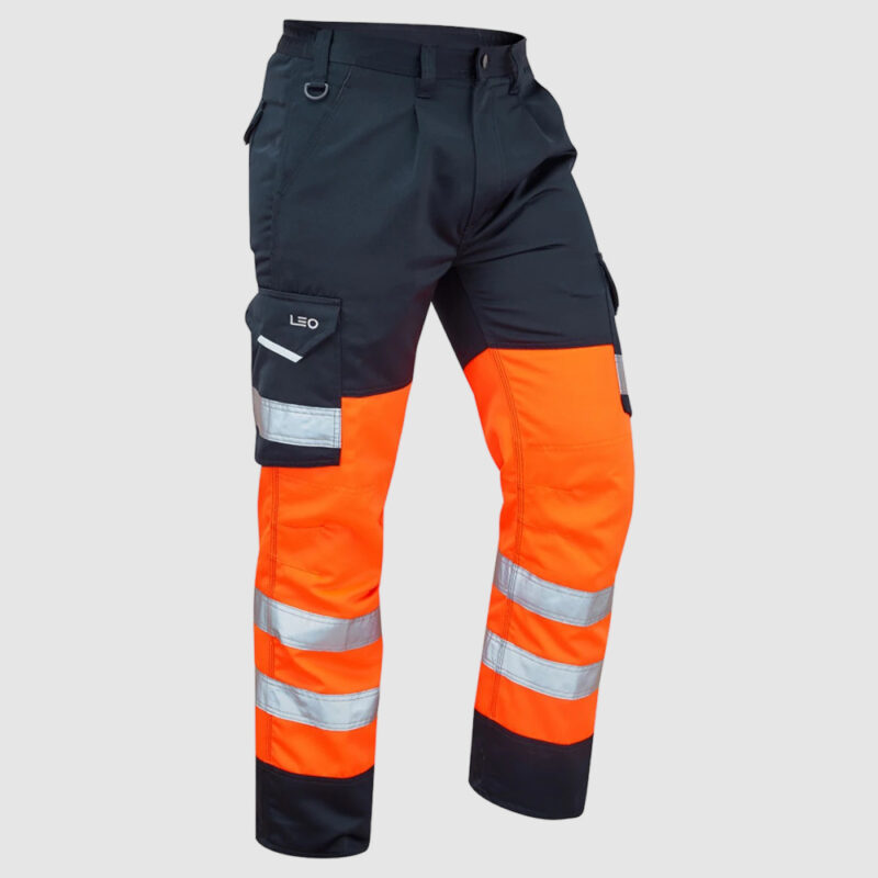 Bideford Orange/Navy Cargo Trousers