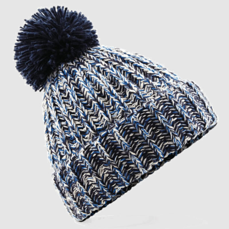 Twist-Knit Pom Pom Beanie